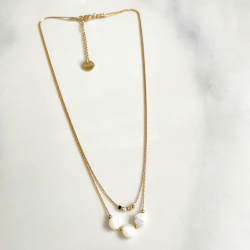 Double necklace 4 leaf clover 